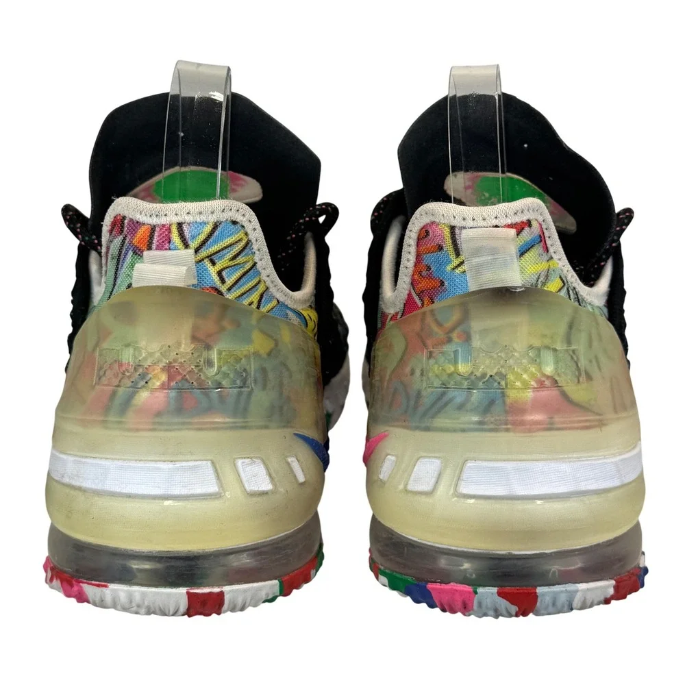 Nike LeBron 18 GS Play for the Future‎ Black Multi 3.5Y Youth Basketball Shoes